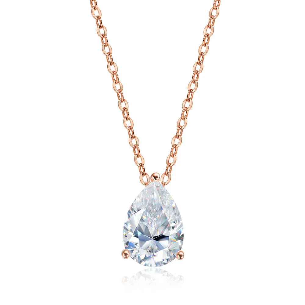 Oevas Water Drop 2-3CT 100% Real Moissanite Neckla
