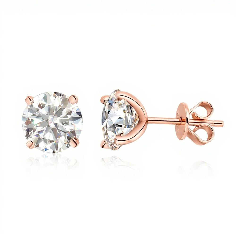 OEVAS Real 0.2CT-3CT D Color Moissanite Four Claws - Rose Gold / each 1.5ct 7.5mm, Rose Gold / each 2ct 8mm, Rose Gold / each 0.5ct 5mm, Rose Gold / each 1ct 6.5mm, Rose Gold / each 3ct 9mm, Rose Gold / each 0.8ct 6mm, Rose Gold / each 0.2ct 3.5mm, Rose Gold / each 0.3ct 4mm