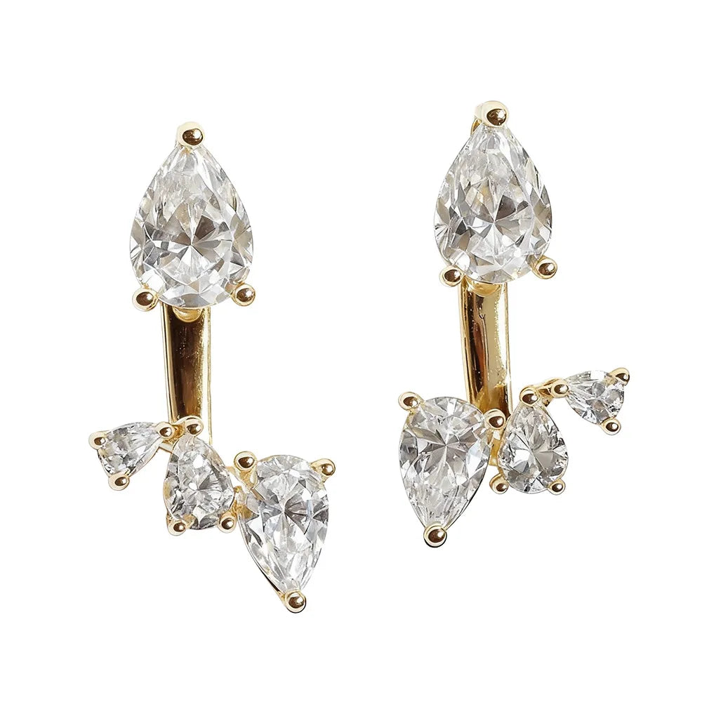 Tfglbu Water Drop D Moissanite Earrings for Women