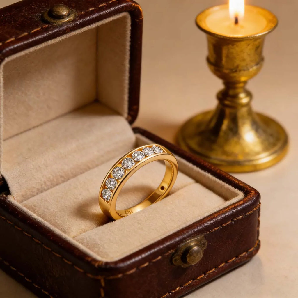 Sdoou Real 14K Gold AU585 Full Moissanite Diamond
