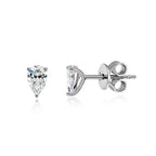 Smyoue 0.5CT 1CT Pear Cut Certified Moissanite Stud - silver color / 1CT and 1CT, silver color / 0.5CT and 0.5CT, silver color / 4ct and 4ct, silver color / 2CT and 2CT, silver color / 0.8CT and 0.8CT
