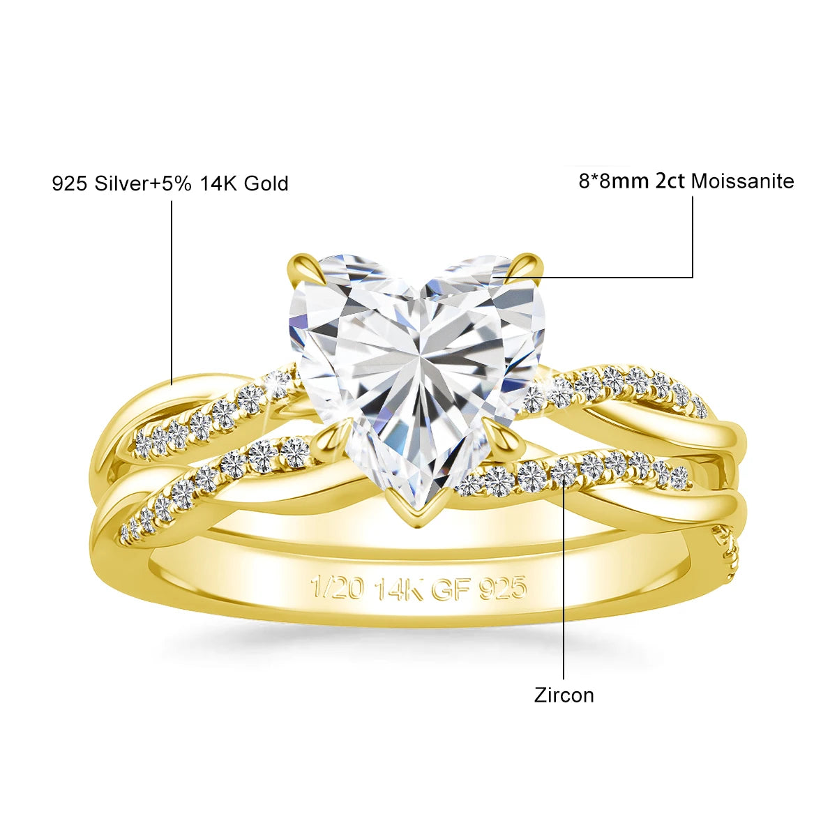 Sdoou Luxury 2pcs 14K Gold Filled Twisted Double