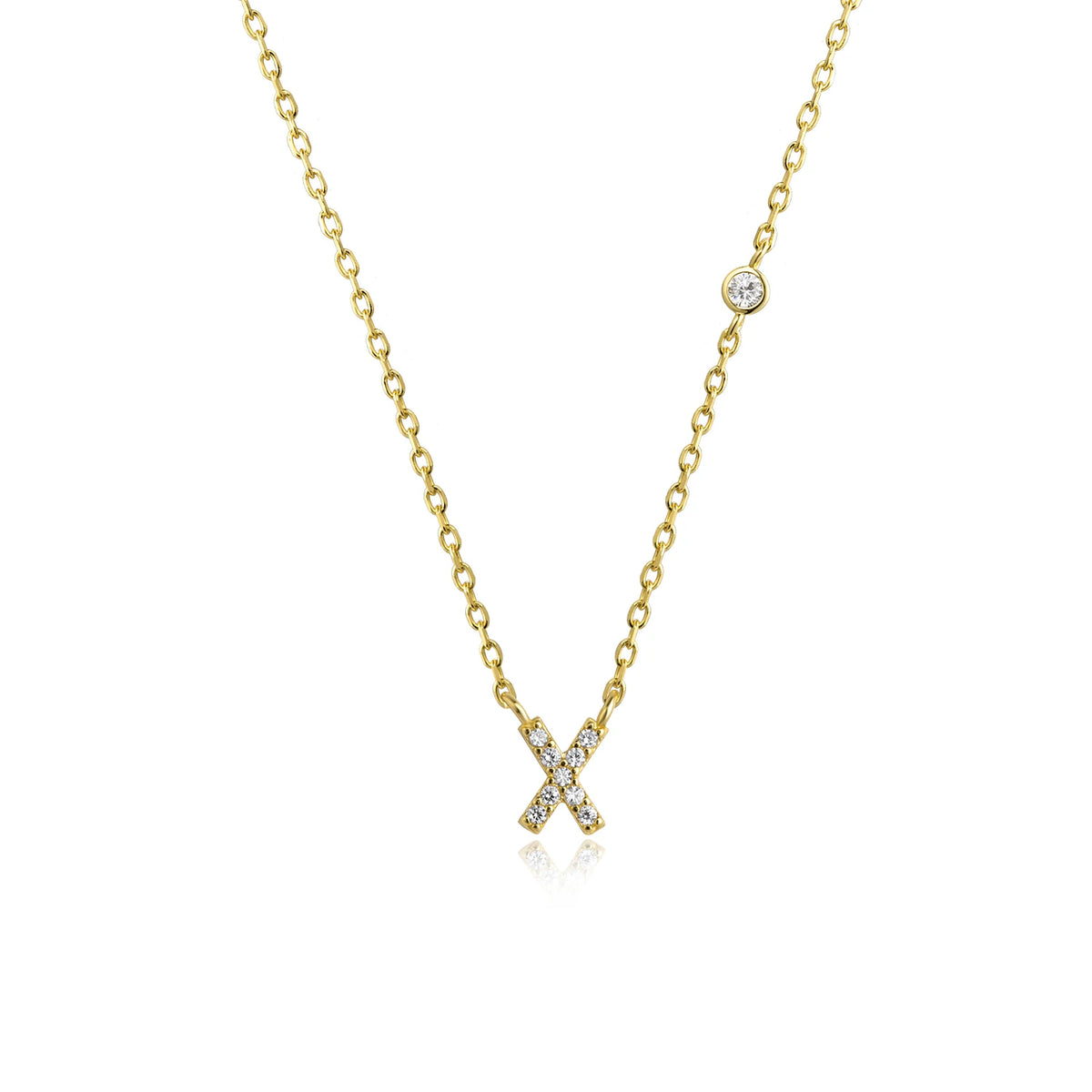 ANDYWEN 925 Sterling Silver Gold Small 26 Letters A- Z - Gold X