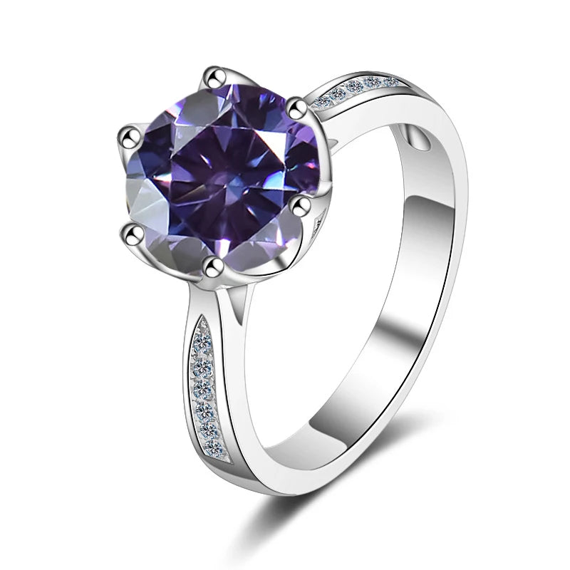 JoyceJelly Luxury 3ct D Color Moissanite Rings