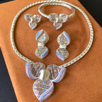 Godki Luxus-Prinzessin 4-teiliges Blumen-Afrikaschmuck-Set