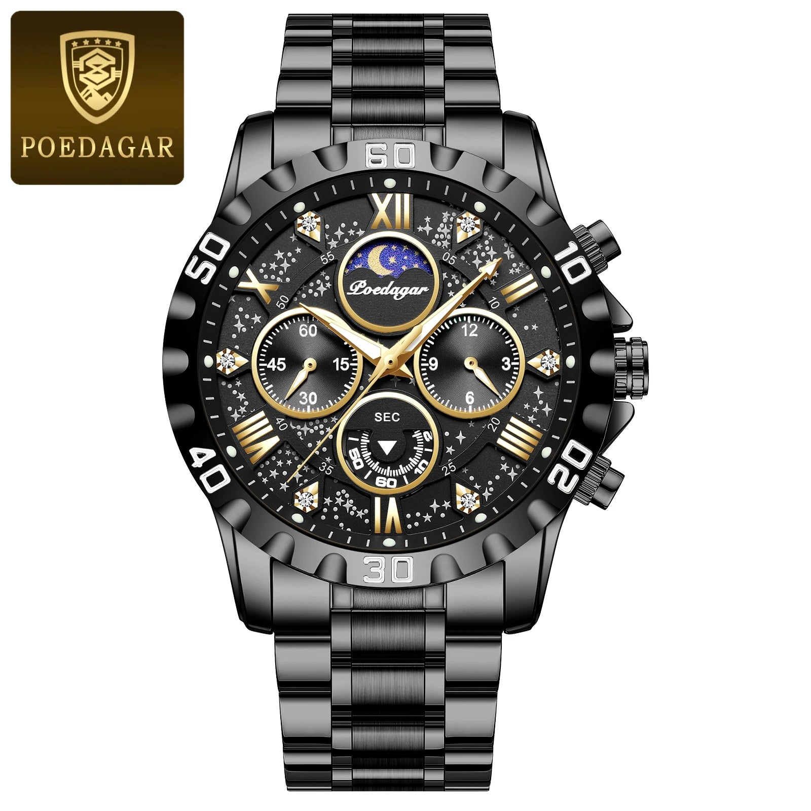 Poedagar Luxury Man Watch Waterproof Luminous.