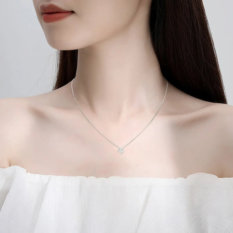 Smyoue 0.5-2CT D Color Certified Moissanite Necklace