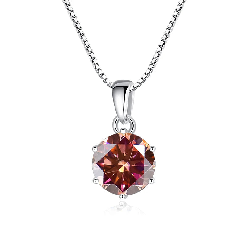 Butterflykiss 1 CT Real Moissanite Pendant Necklace - silver Tangerine / 45cm