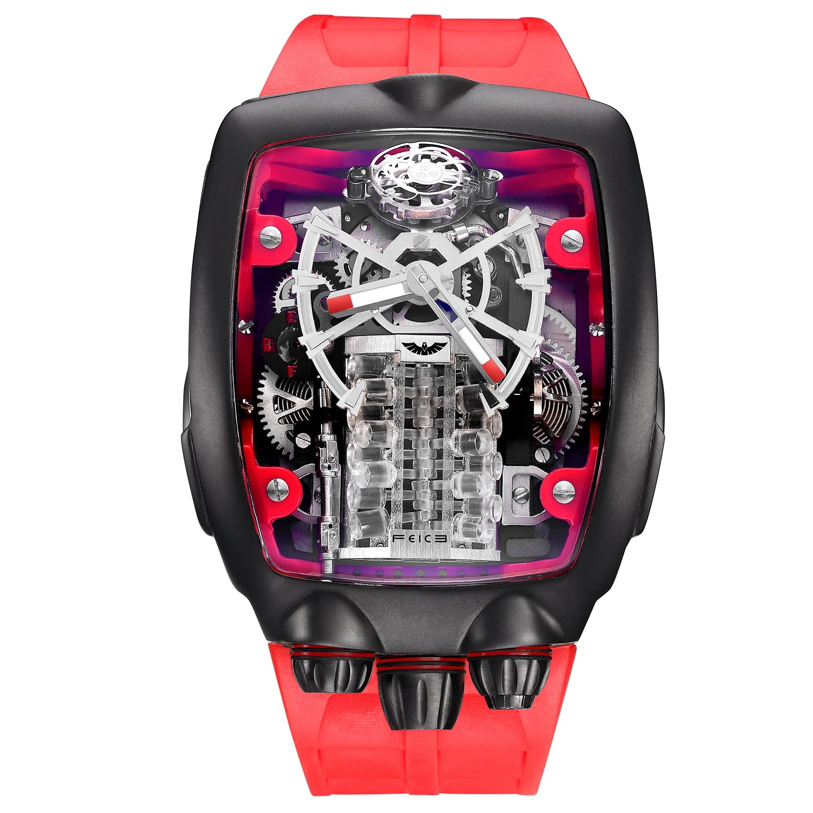 Feice Men's Automatic Skeleton Watch Tourbillon.
