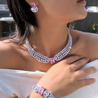 ThreeGraces Exquisite Brilliant Pink Square Zirconia