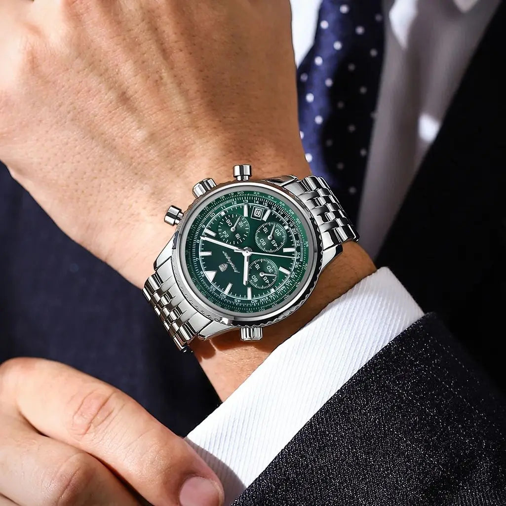 POEDAGAR Luxury Watches For Man Date Chronograph