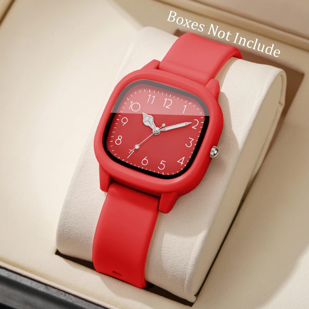 1/3/10PCS Fashion Silicone Band Women Quartz Watches - Red Face No Box