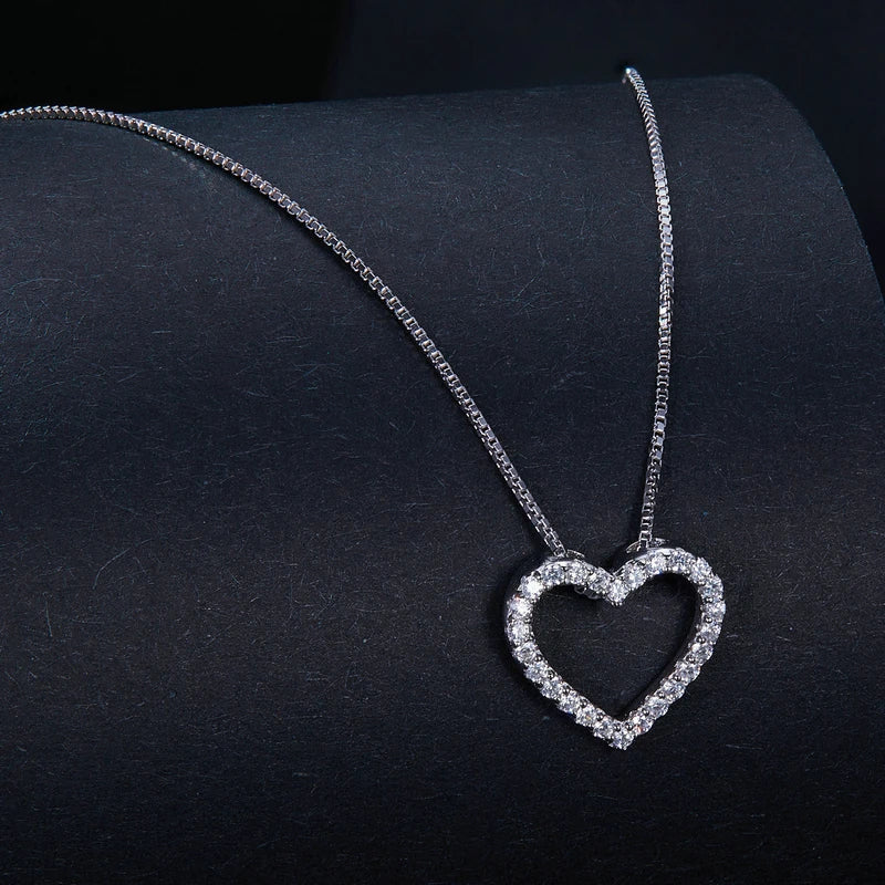 Bamoer U Heart Moissanite Necklace 925 Sterling Silver
