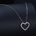 Bamoer U Heart Moissanite Necklace 925 Sterling Silver