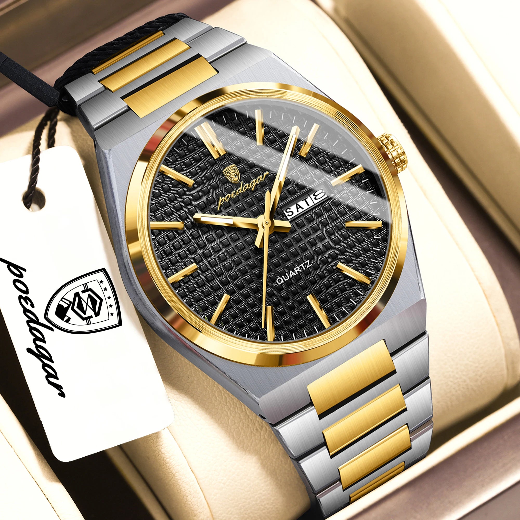 Poedagar Top Original Quartz Men Clock Waterproof