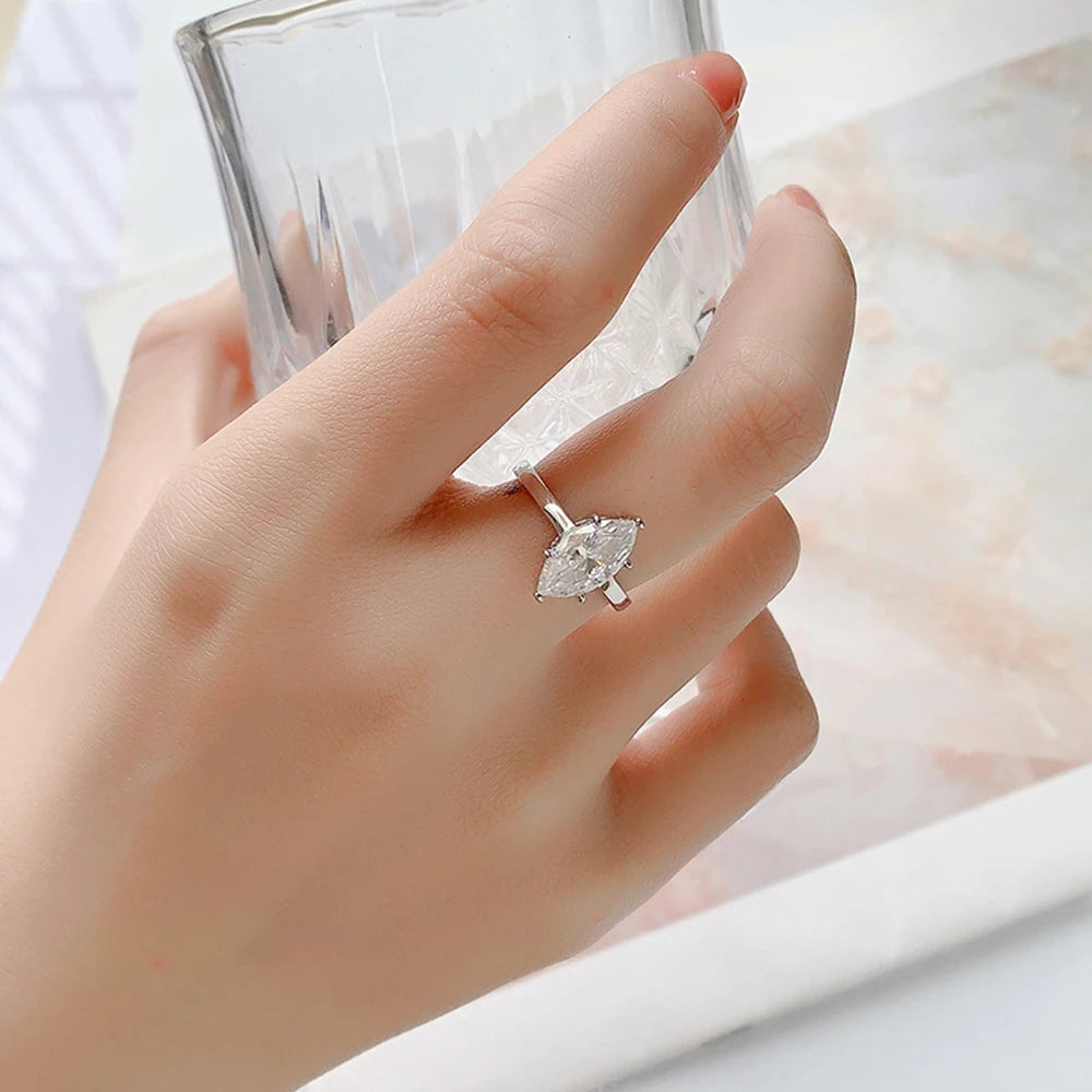 1CT 2CT 3CT Marquise Cut Solitaire Moissanite