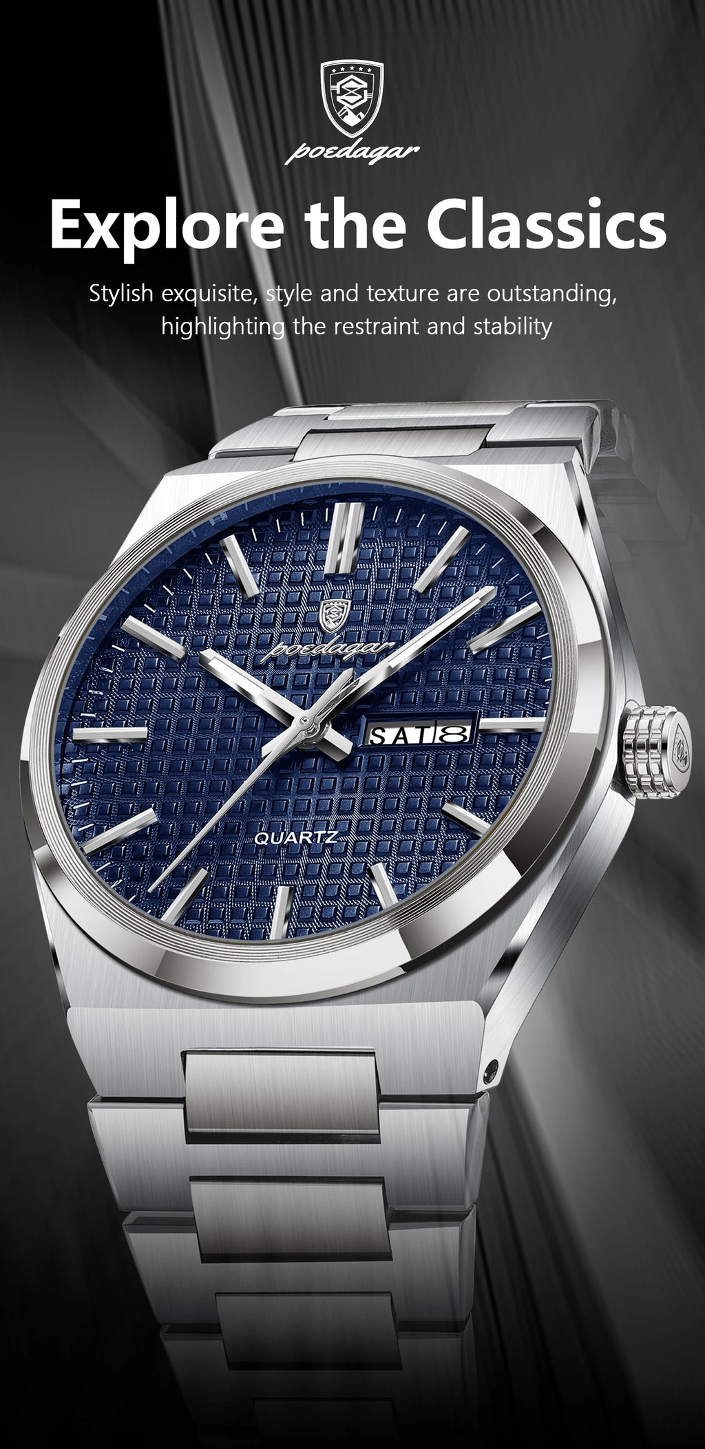 Poedagar Original Luxury Men Clock Waterproof