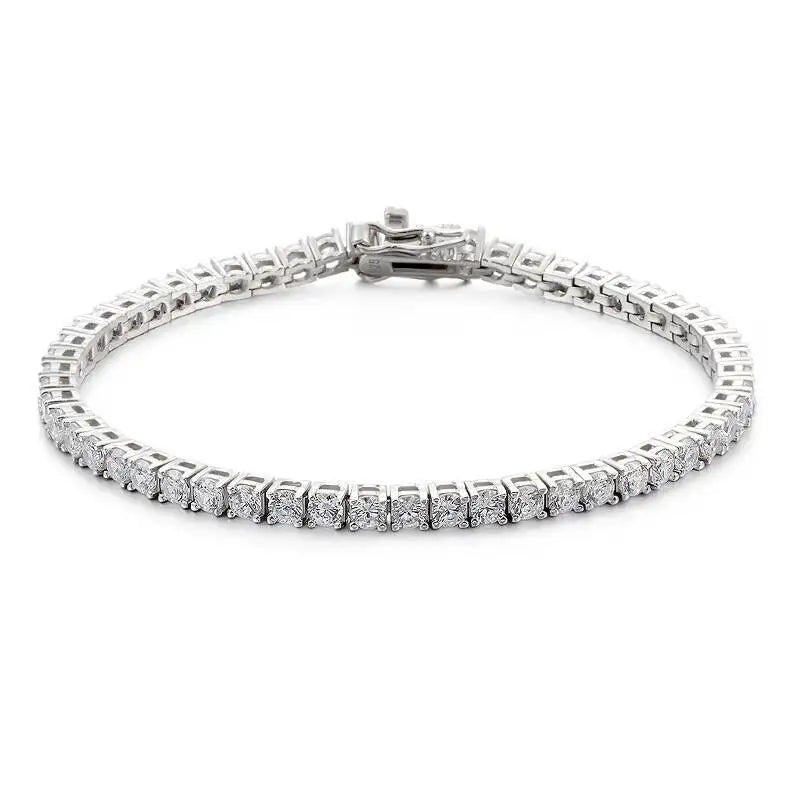TY 3mm 4mm Moissanite Tennis Bracelet 925 Sterling