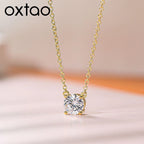 OXTAO Certified Moissanite Solitaire Necklace