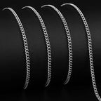 3mm Men's Cuban Chain Necklace Simple Stainless Steel