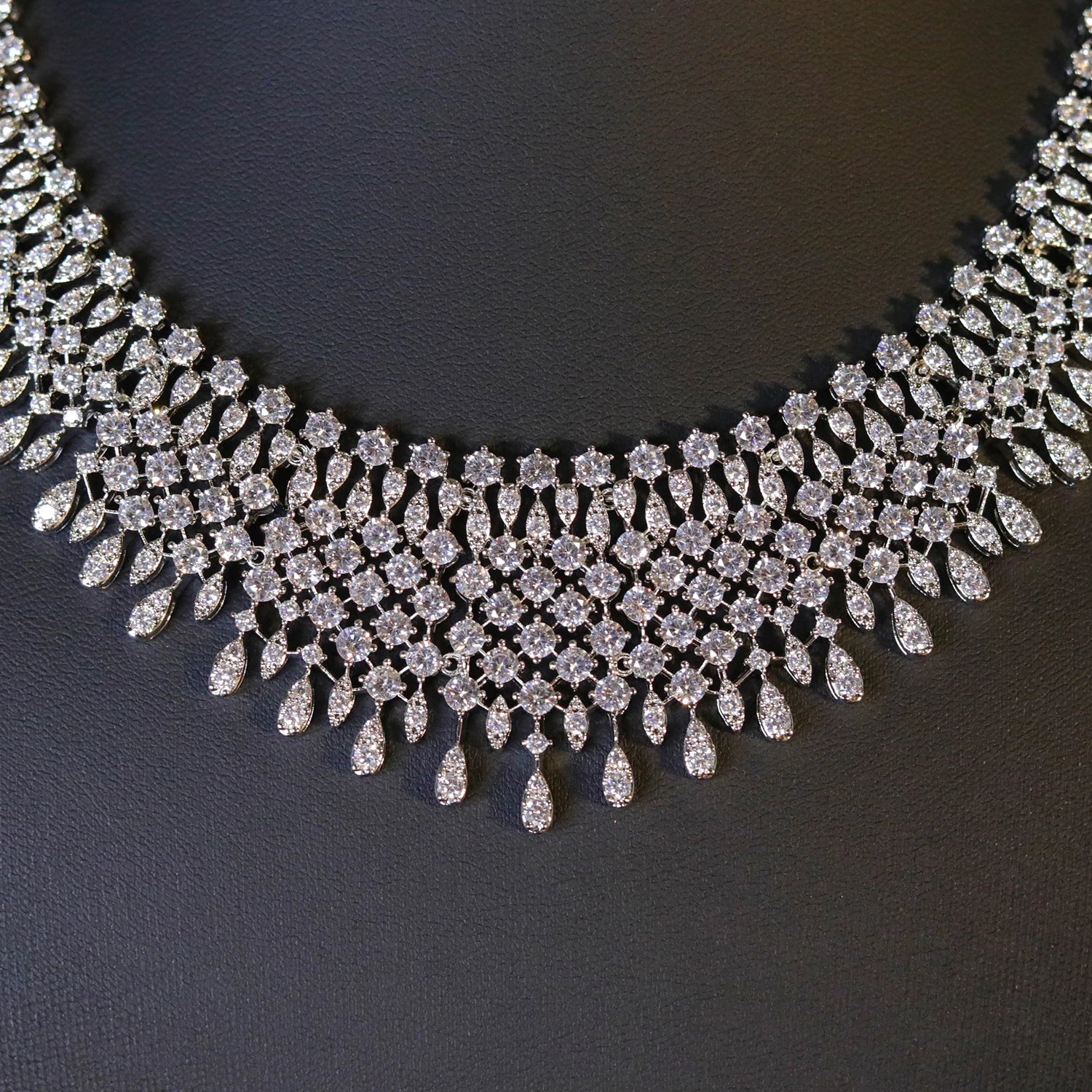 Asnora New Cubic Zirconia Wedding Banquet White