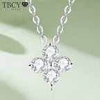 Tbcyd 3MM 0.4cttw D Color Kleeblatt Halskettenanhänger