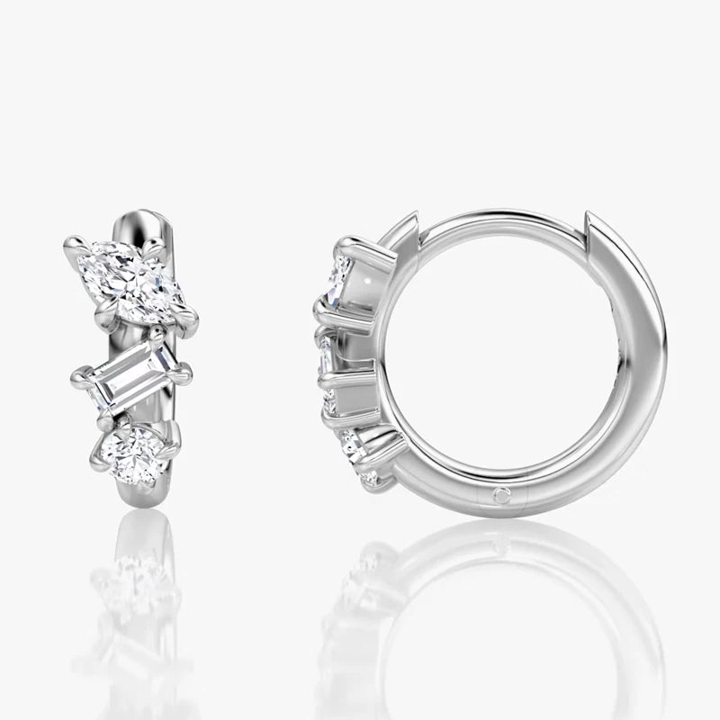 Lnkry 14K Gold Filled Three Stone Huggie Earring