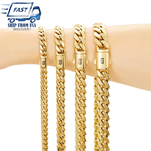 6-14mm wide Stainless Steel Cuban Miami Chains - 22inch(Necklace) / Wide 8mm / United States, 22inch(Necklace) / Wide 10mm / United States, 22inch(Necklace) / Wide 12mm / United States, 22inch(Necklace) / Wide 14mm / United States, 24 inch(Necklace) / Wide 6mm / United States, 24 inch(Necklace) / Wide 8mm / United States, 24 inch(Necklace) / Wide 10mm / United States, 24 inch(Necklace) / Wide 12mm / United States, 30 inch(Necklace) / Wide 8mm / United States, 30 inch(Necklace) / Wide 10mm / United States, 3