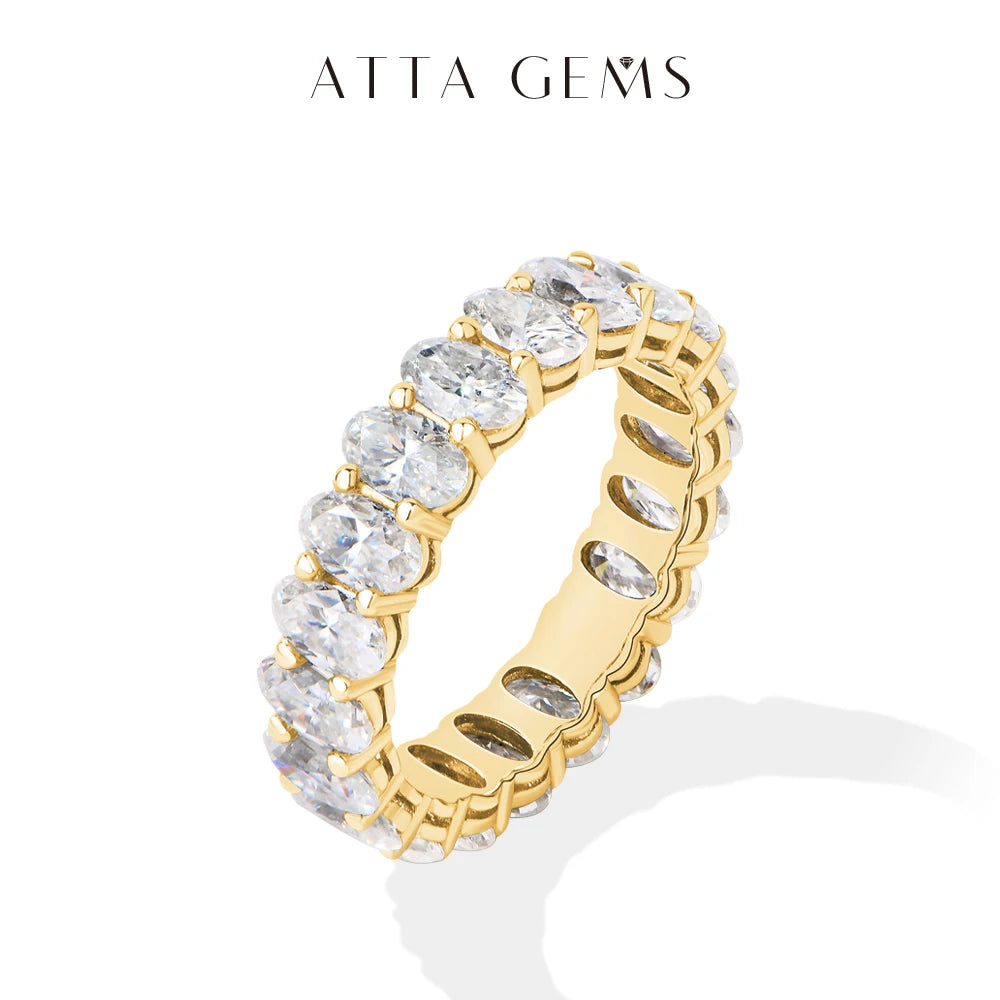 Attagems Moissanite Eternity Rings for Women Gold
