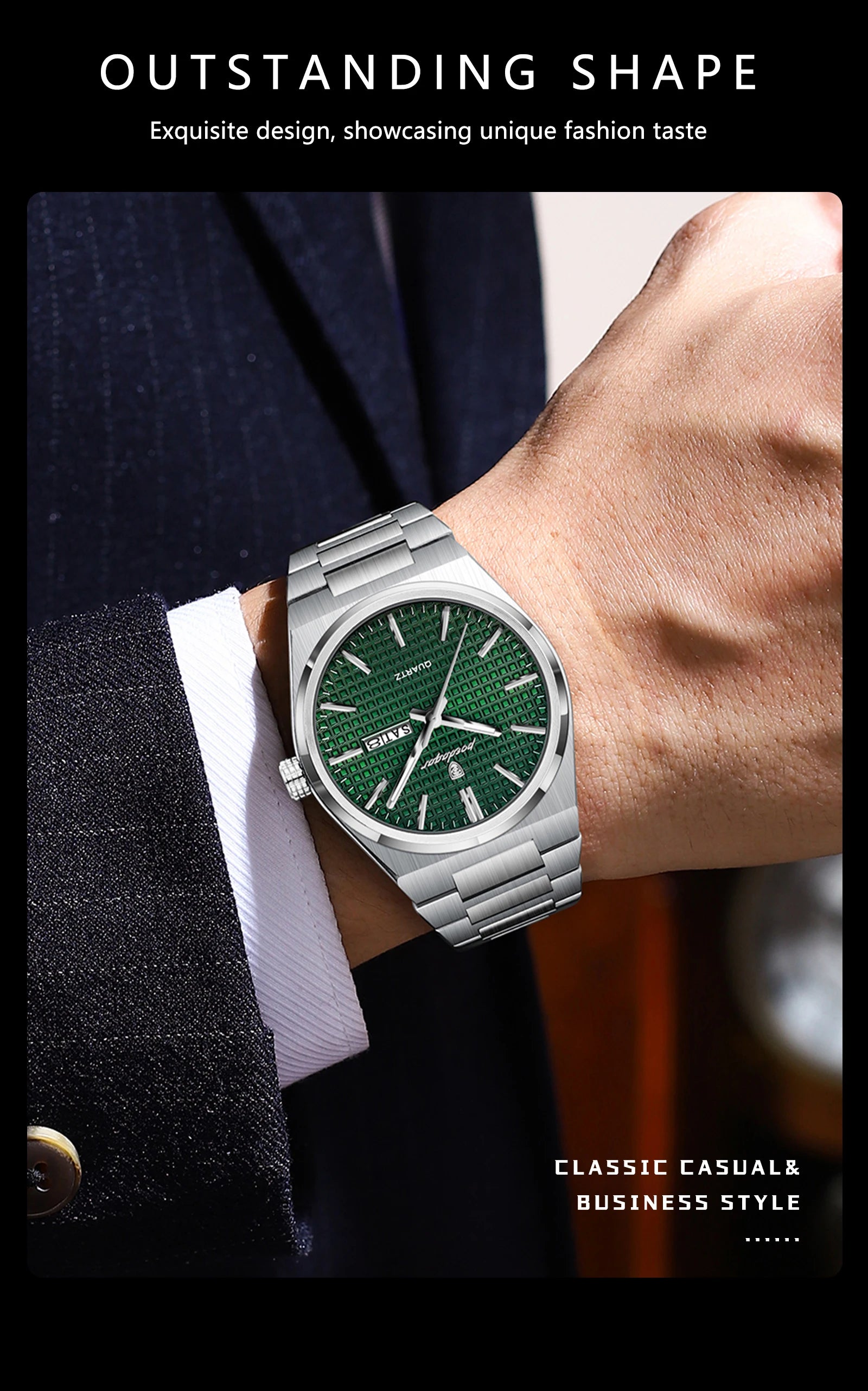 Poedagar Top Original Quartz Men Clock Waterproof