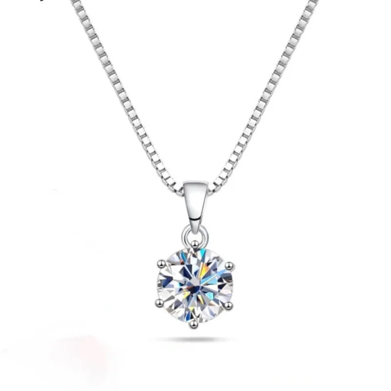 1Carat Genuine Moissanite Pendant Necklace for Women - white / United States