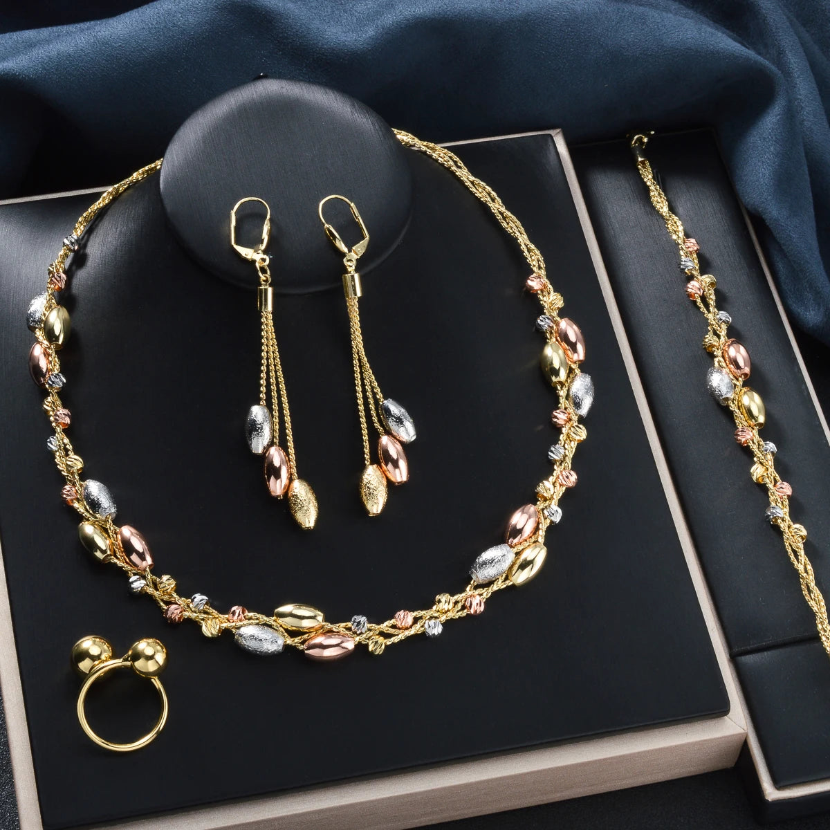 Pearl Pendant 4pcs Jewelry Set Colorful Beads Necklace - SY-S0429-2