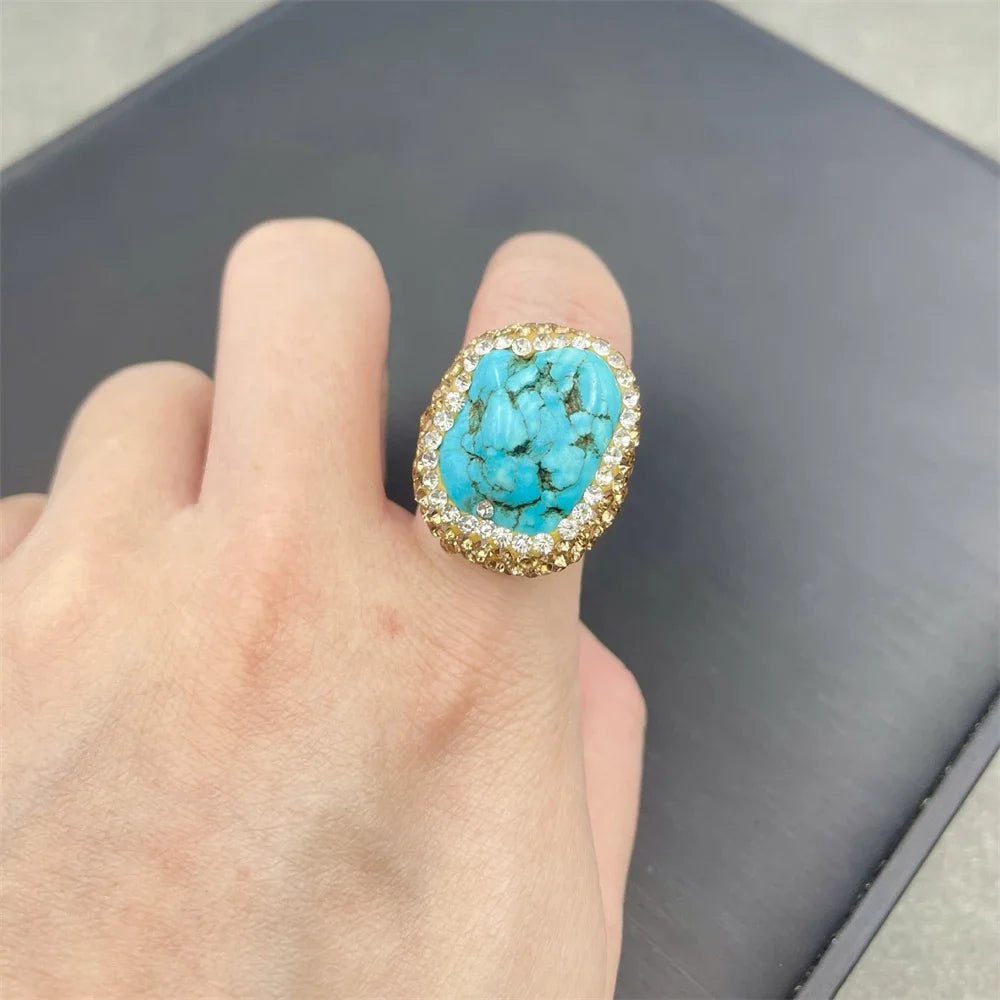 Raw Unique Irregular Turquoise Crystal Jewelry