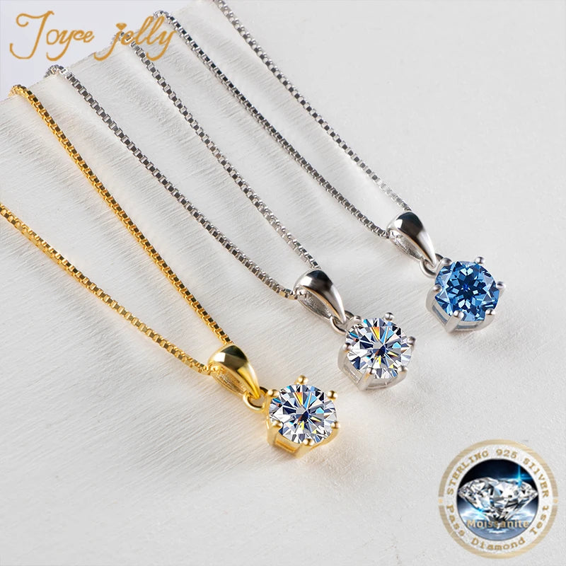 JoyceJelly 1 CT Real Moissanite Pendant Necklace For