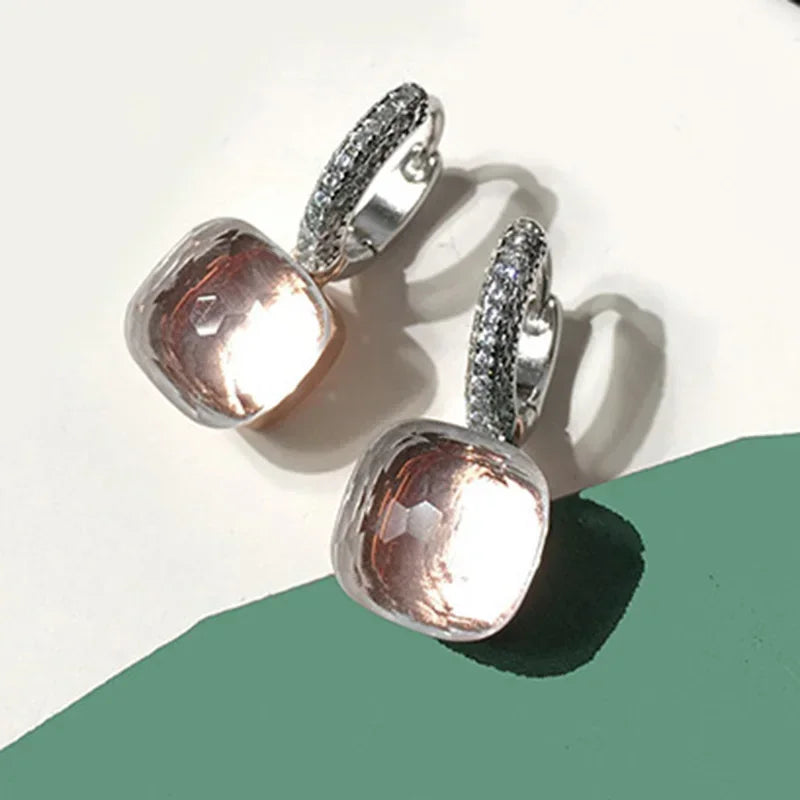 Pure 925 Sterling Silver Candy Style 21 Colors Pink - Clear white