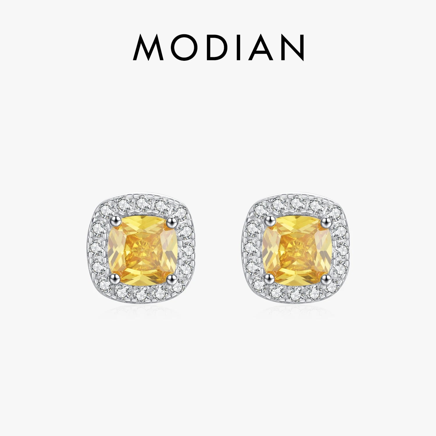 MODIAN Yellow Sparkling Cubic Zirconia Platinum Plated - Default Title