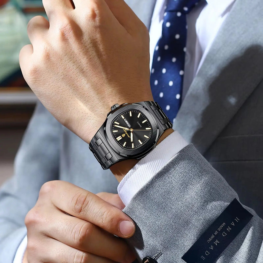 POEDAGAR Luxury Square Men's Watches Waterproof