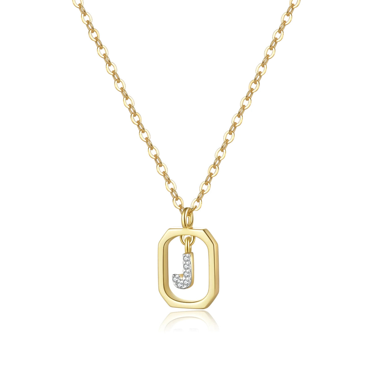 ANDYWEN 925 Sterling Silver Gold Inital Pendant Luxury - Gold J