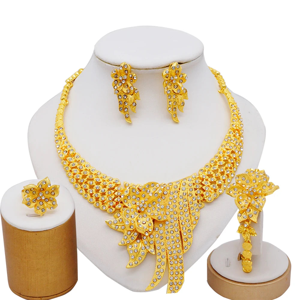 Dubai Women Gold Color Jewelry Sets African Wedding - BJ963-LS-1-3