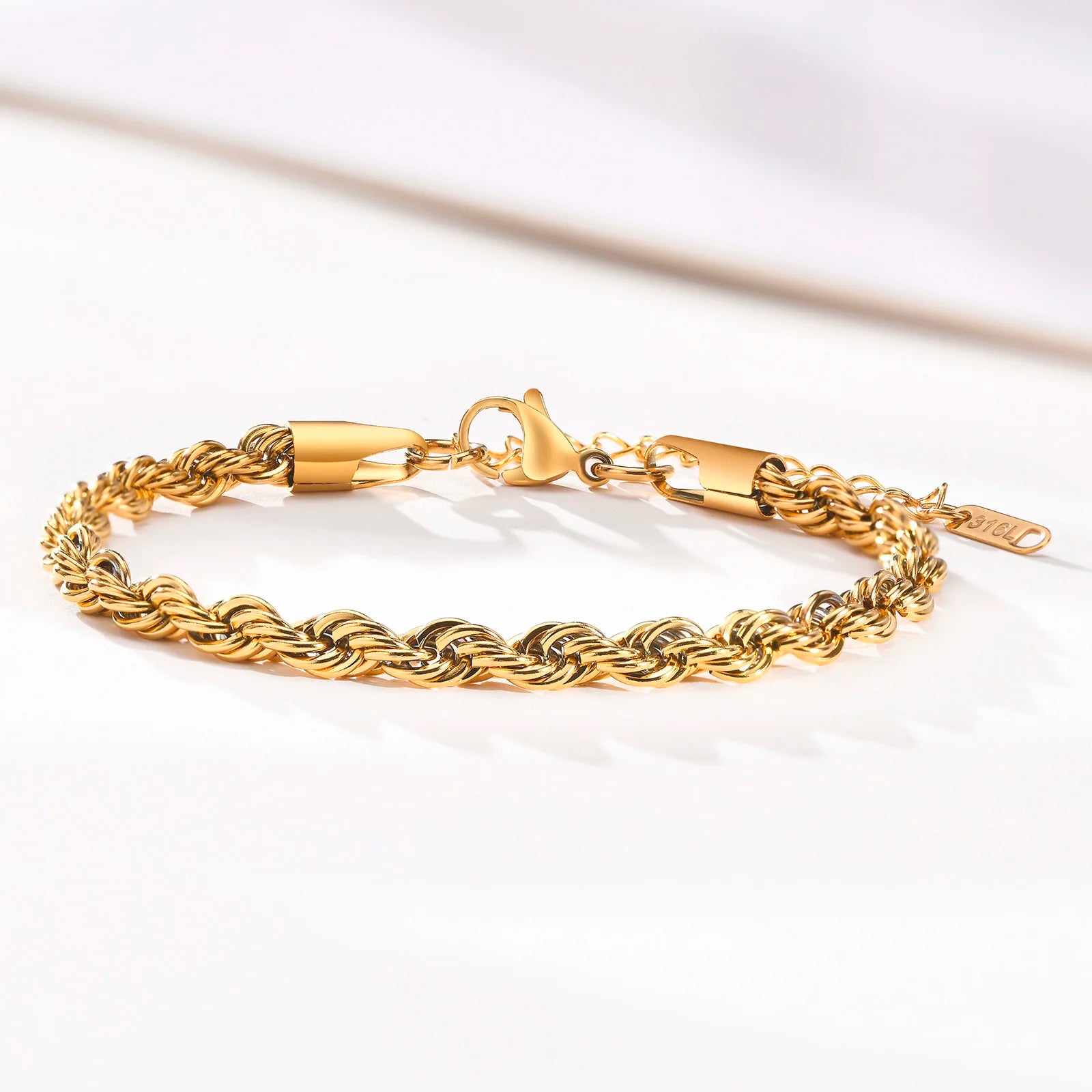 2-5MM Stainless Steel Rope Bracelets for Boys,Adju