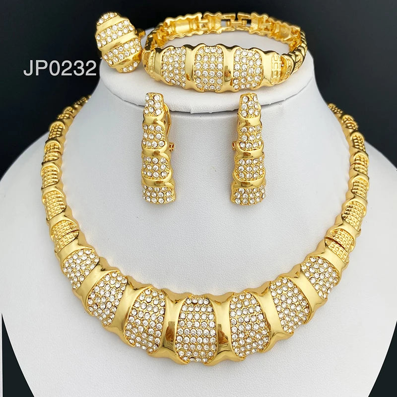 Dubai Jewelry Set For Women 18K Gold Plated Luxury.