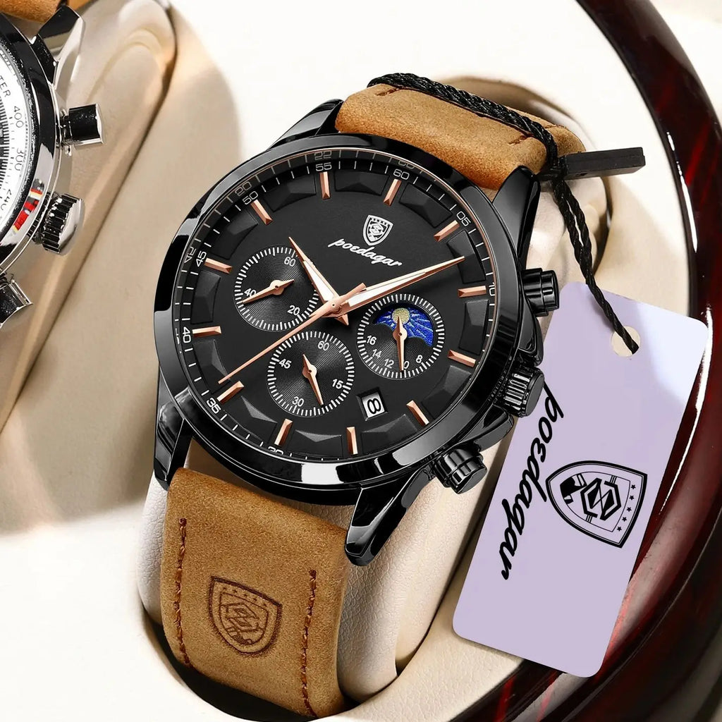 POEDAGAR Fashion Business Men Quartz Watch Waterproof