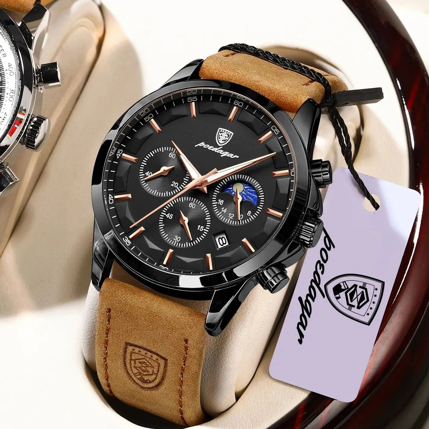 POEDAGAR Fashion Business Men Quartz Watch Waterproof