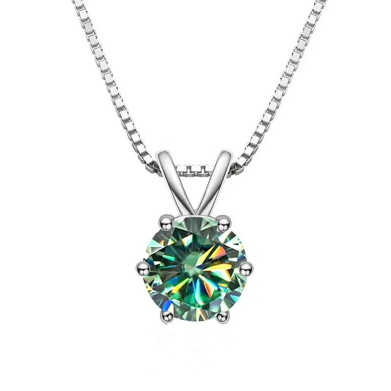 1.0ct-5ct Moissanite Pendant Necklace With Certifi