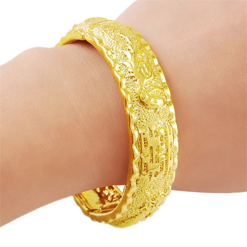 24K Real Gold Bracelet Hi Word Gold Bracelet Plating
