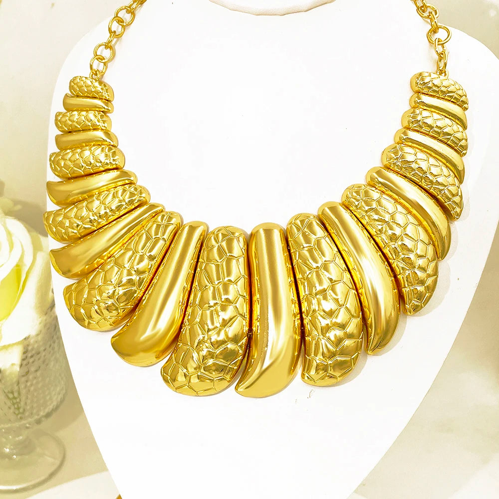 GZJPEI Italian Gold Plated 4Pcs Jewelry Set