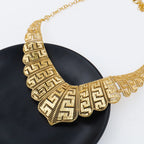 Luxury Gold Plated Necklace Earrings Bracelet Ring Set
