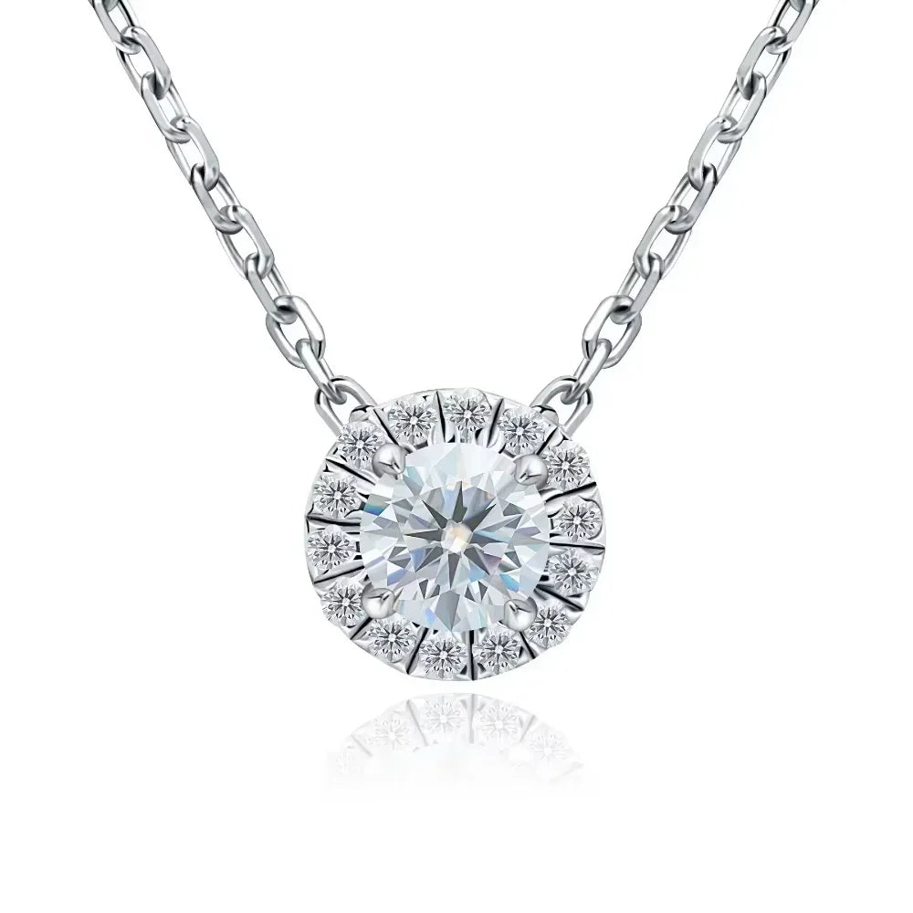 M-JAJA Moissanite Necklace 0.5ct/1ct D Color Round