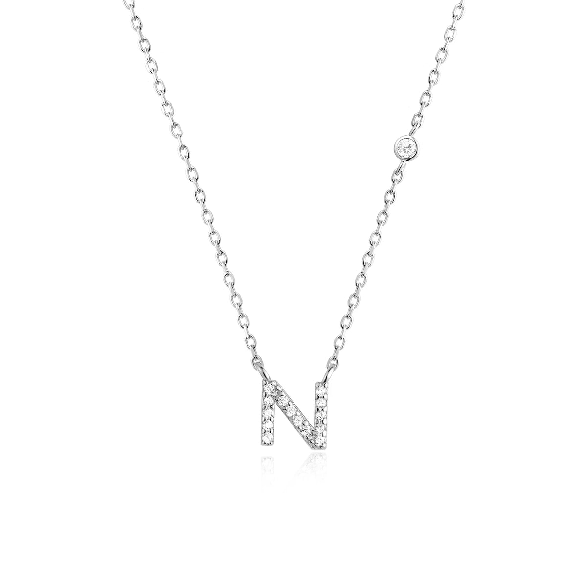 ANDYWEN 925 Sterling Silver Gold Small 26 Letters A- Z - Silver N