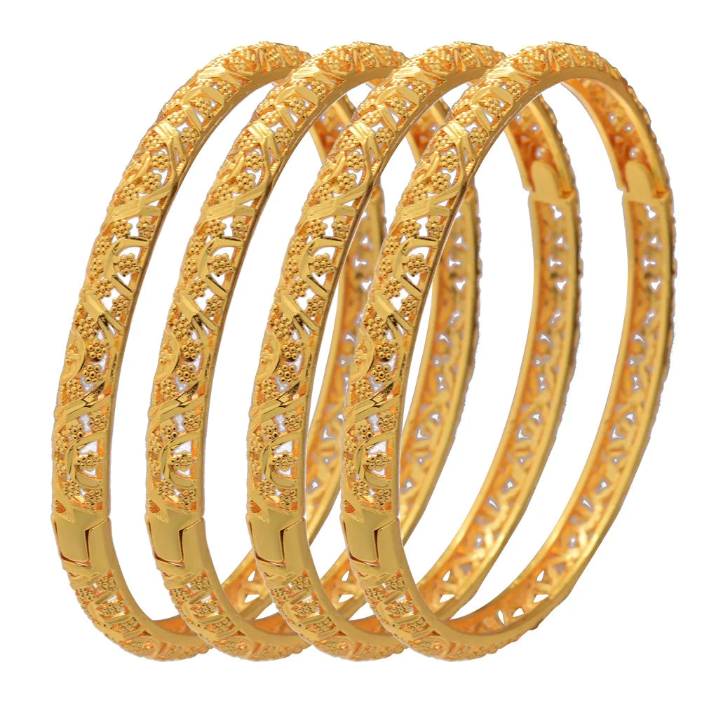 Bracelets Dubai Gold Color Bangles For Women Men Girls